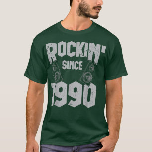 Camiseta Rockin' Since 1990 Vintage Rock Music Fan 32th Bir