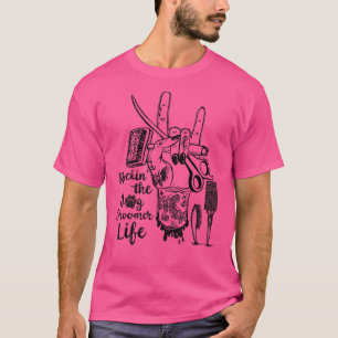 Camiseta Rockin' The Dog Groomer Life Tattoo Hand With Scis