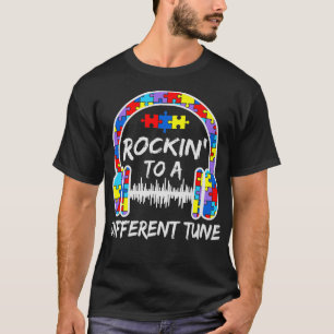 Camiseta Rockin To A Different Tune ADHD Autism Awareness P