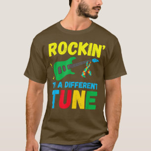 Camiseta Rockin' To Different Tune Guitar Autism Awareness 