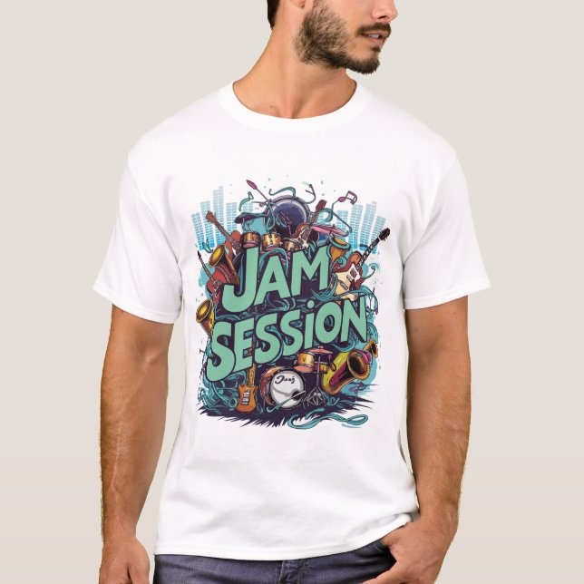 Camiseta Rockin’ Vibrant Jam Art (Anverso)