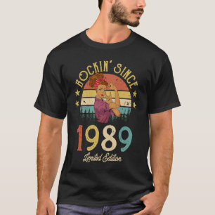 Camiseta Rockin Vintage 1989 desde 33 años Mujeres 33 años