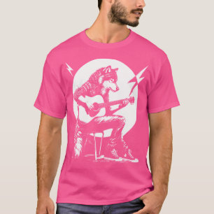 Camiseta Rockin Wolf Tocando Guitarra Acústica
