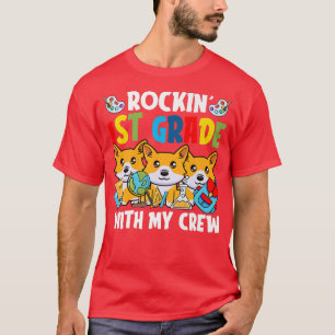 Camiseta Rocking 1º Grado De Vuelta A La Escuela Cute Perro