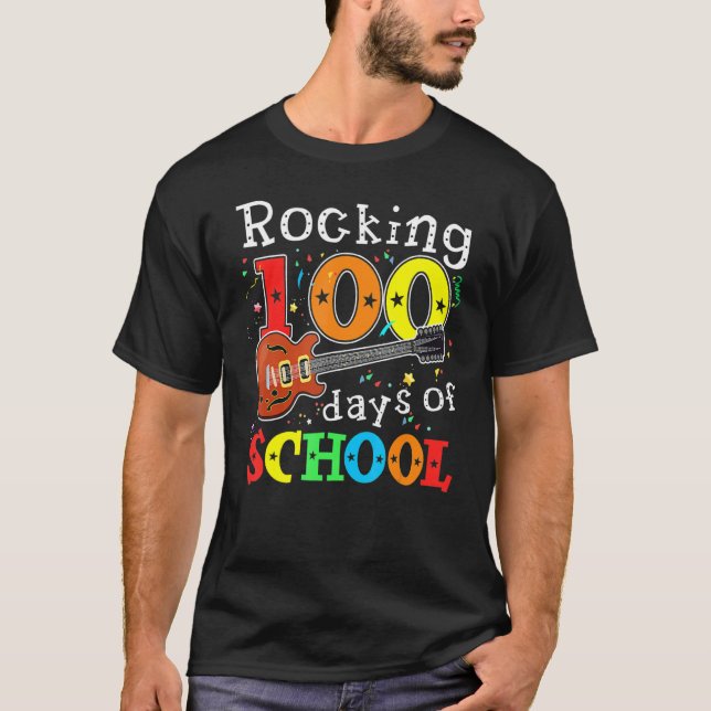 Camiseta Rocking 100 Days Of School Happy 100th Day Of Scho (Anverso)