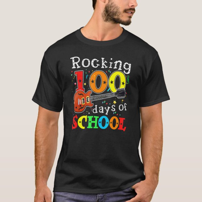 Camiseta Rocking 100 Days Of School Happy 100th Day Of Scho (Anverso)