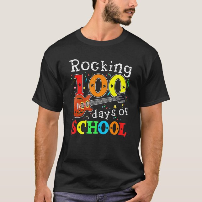 Camiseta Rocking 100 Days Of School Happy 100th Day Of Scho (Anverso)