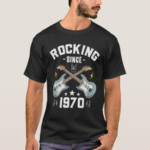 Camiseta Rocking Desde 1970 Vintage Rock Music Guitar 53