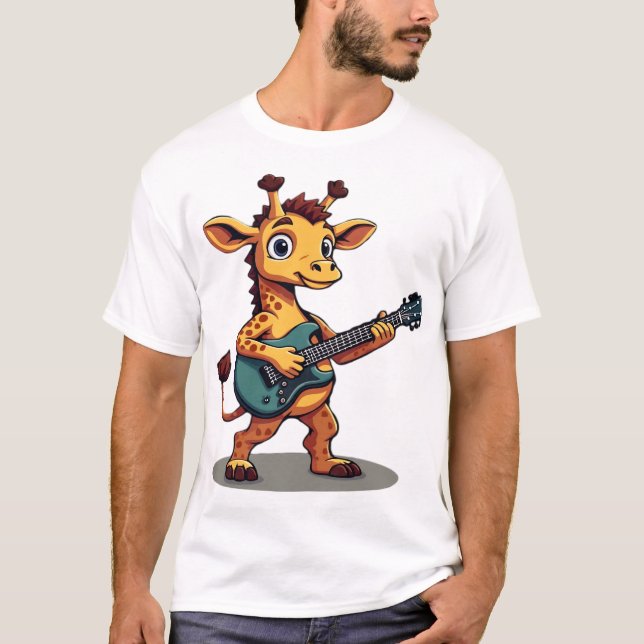 Camiseta Rocking giraffe with guitar Classic T-Shirt (Anverso)