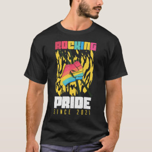 Camiseta Rocking Pride 2021 Drum Rainbow Gay Lgbtq Lgbt Pri