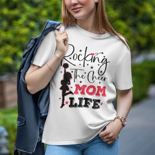 Camiseta Rocking The Cheer Mom Life Funny Cheerading Guay