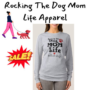Camiseta Rocking The Dog Mom Life DOG NOMBRE Paw Print Hear