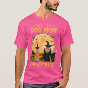 Camiseta Rocking The Dog Mom Y Witch Life Boxer Halloween