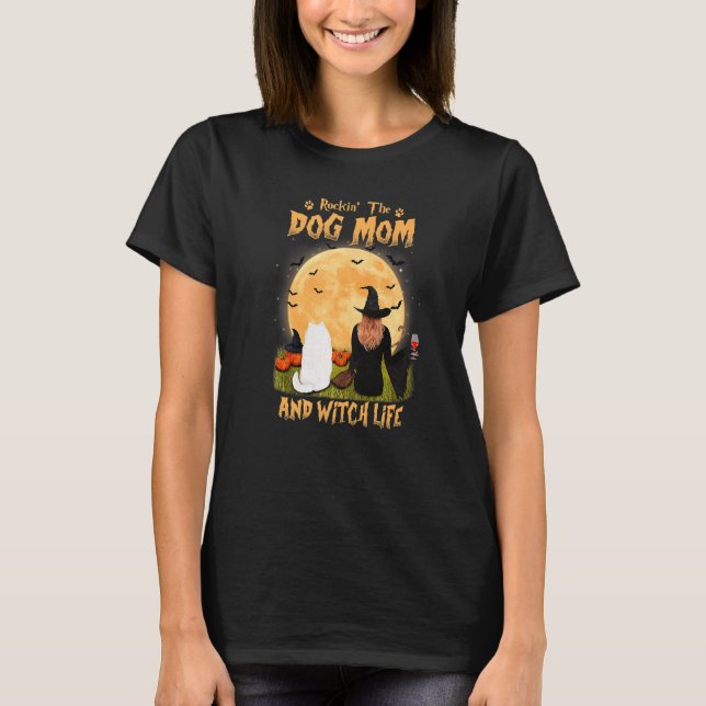 Camiseta Rocking The Dog Mom Y Witch Life Samoyed Hallowe (Anverso)