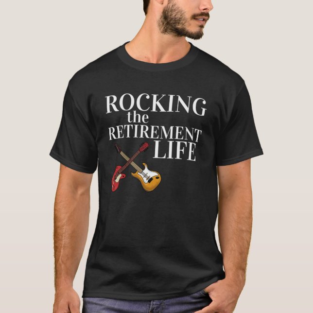 Camiseta Rocking The Retirement Life Classic Rock Guitar Re (Anverso)