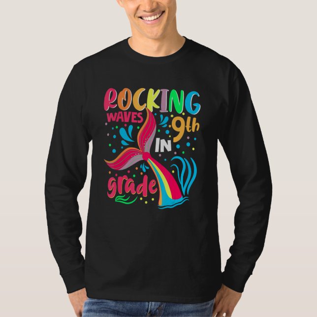 Camiseta Rocking Waves In 9th Grade Back To School Girls (Anverso)