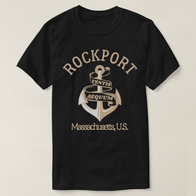 Camiseta Rockport Massachusetts Anchor Retro Textos Vi (Diseño del anverso)