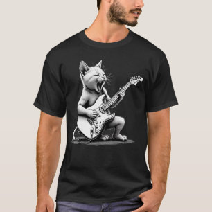 Camiseta Rockstar Cat Guitar Shredder Tee