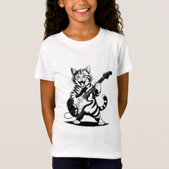 Camiseta Rockstar Cat Guitar Solo – Funny Music Lover Gift (Anverso)