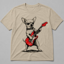 Rockstar Chihuahua Perro Tocando Guitarra Eléctric
