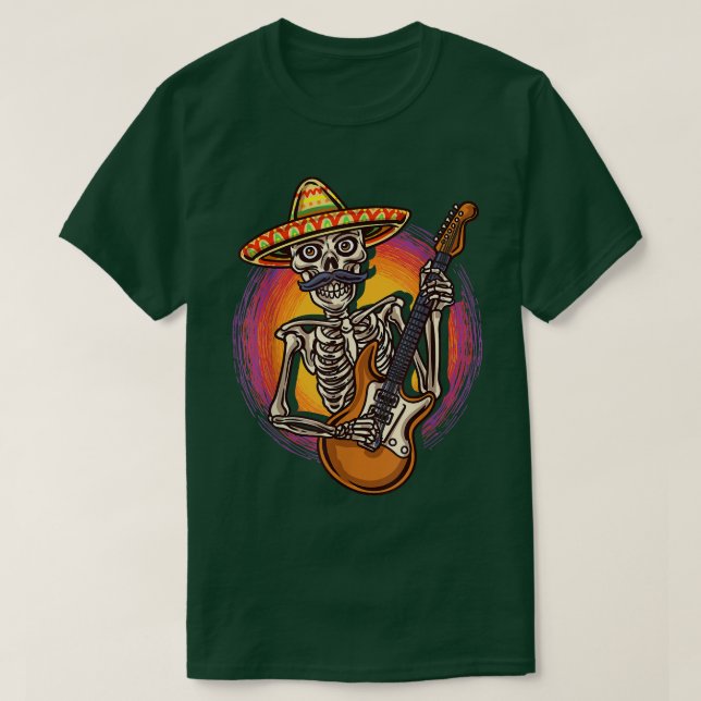 Camiseta Rockstar de guitarrista de guitarra de Sombrero co (Diseño del anverso)