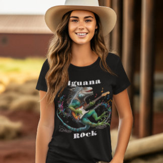 Camiseta Rockstar de Iguana en una explosión musical colori