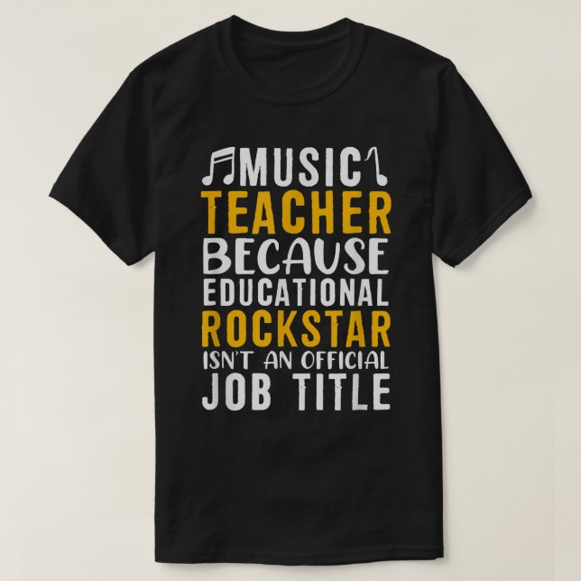 Camiseta Rockstar Educador de Música de Maestría de Música (Diseño del anverso)