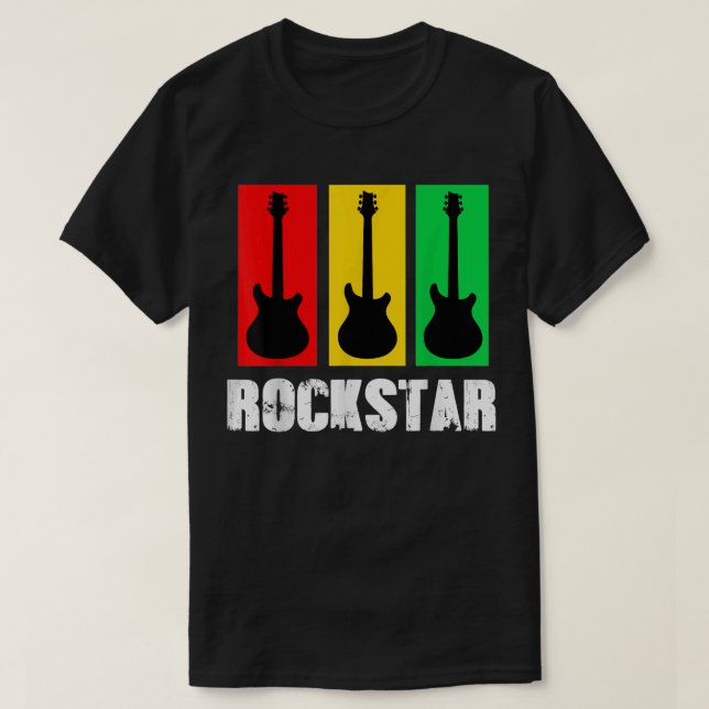 Camiseta Rockstar Kids Tshirt Vintage Guitar (Diseño del anverso)