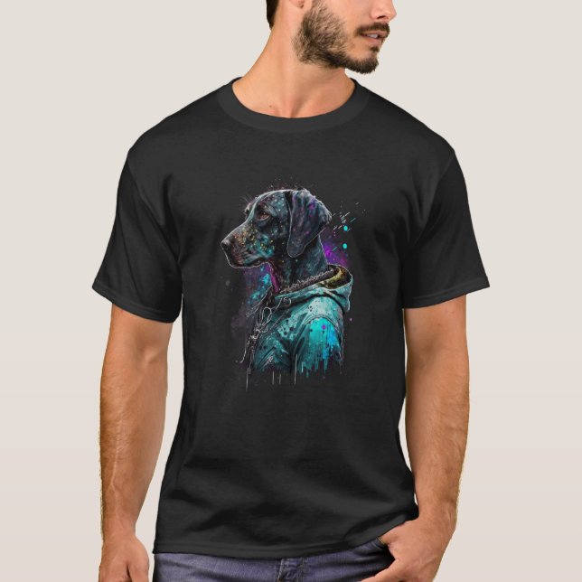 Camiseta Rockstar portrait GSP German Shorthaired Pointer (Anverso)
