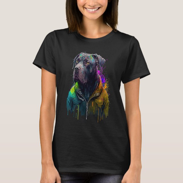Camiseta Rockstar portrait italian mastiff Cane Corso (Anverso)
