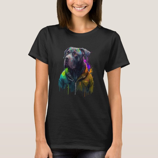 Camiseta Rockstar portrait italian mastiff Cane Corso (Anverso)