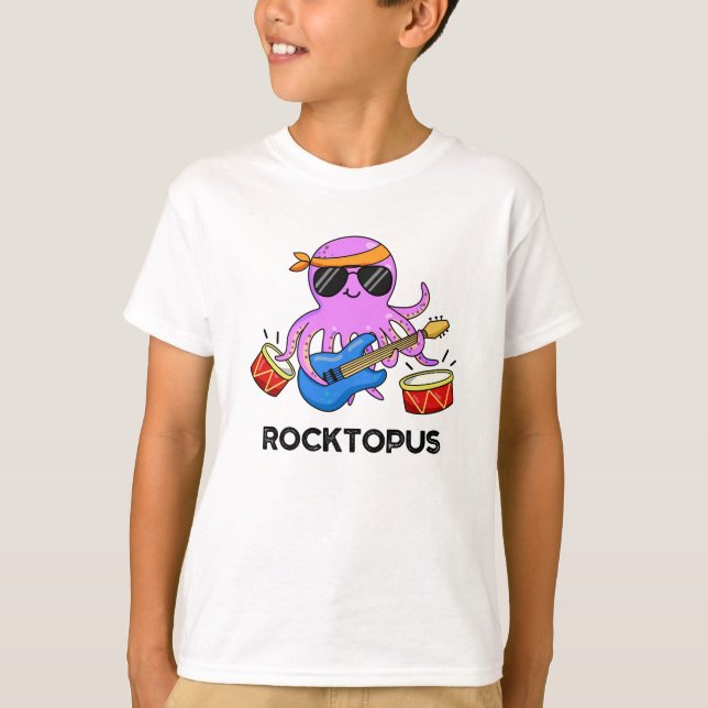 Camiseta Rocktopus Funny Rock Banda Octopus Pun (Anverso)
