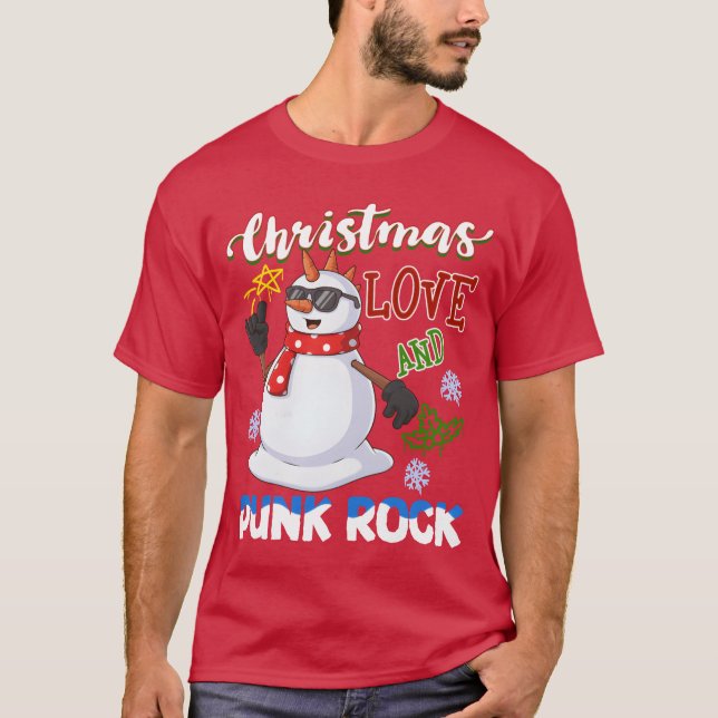 Camiseta Rocky Christmas Santa Claus Concert In Punk Rock g (Anverso)