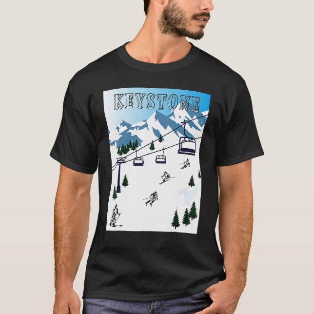 Camiseta Rocky Mountains Winter Sports Ski Area Keystone (Anverso)