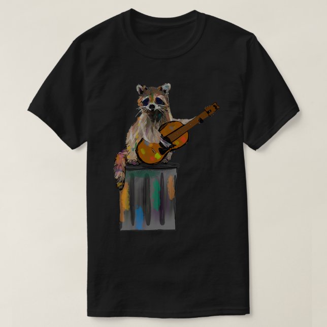 Camiseta Rocky Raccoon Guitar tocando Raccoon Beatles (Diseño del anverso)