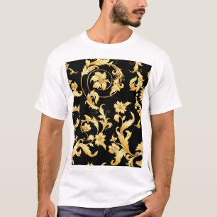 Camiseta Rococo barroco, patrón floral victoriano.