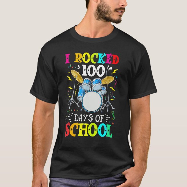 Camiseta Rocqué 100 Días De Música De Tambores Escolares 1 (Anverso)