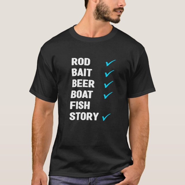 Camiseta Rod Bait Beer Boat Fish Story Pescador de hielo F (Anverso)