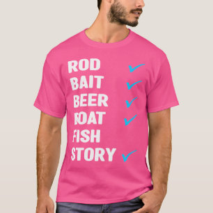 Camiseta Rod Bait Beer Boat Fish Story Pescador de hielo F