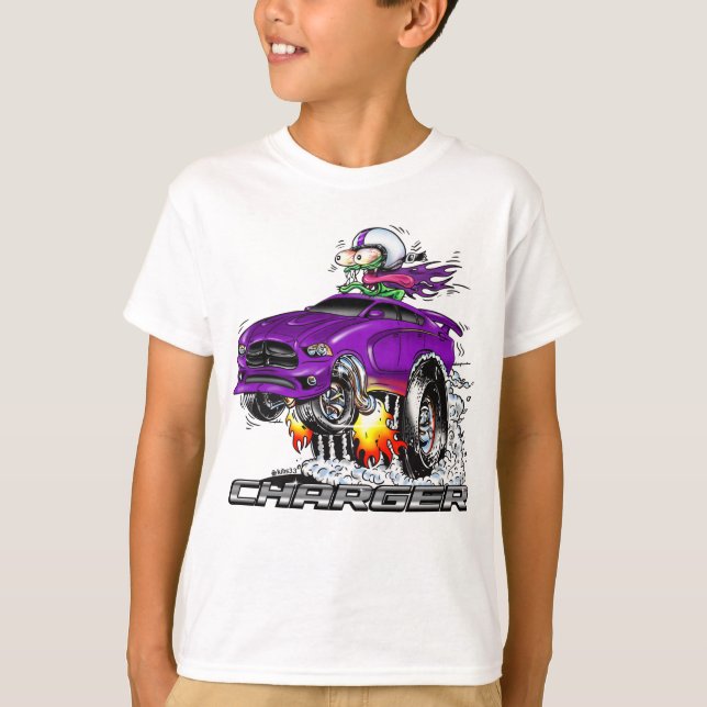 Camiseta Rod caliente del monstruo (PURPLE) (Anverso)