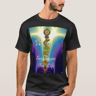 CAMISETA ROD DE ASCLEPIUS CON 7 CHAKRAS, ENERGÍA ESPIRITUAL