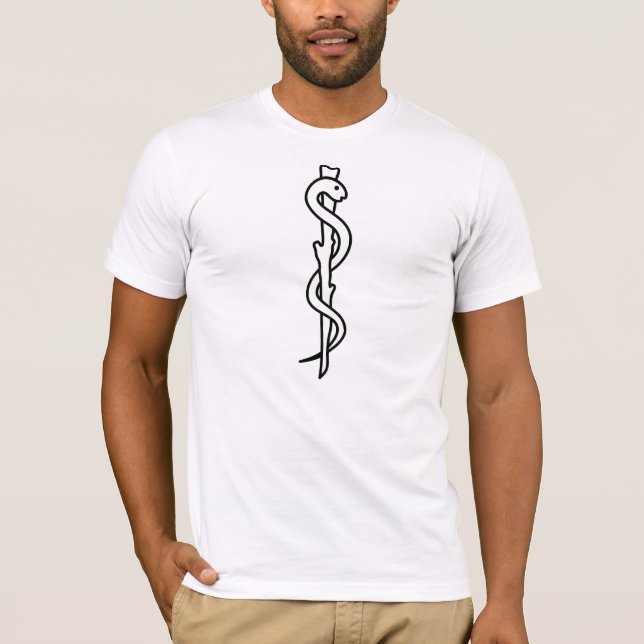 Camiseta Rod de Asclepius [símbolo médico] (Anverso)