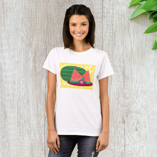 Camiseta Rodajas de sandía de verano y flor tropical