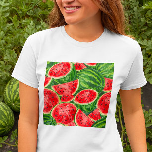 Camiseta Rodajas de Sandía Vibrante de Verano Patrón