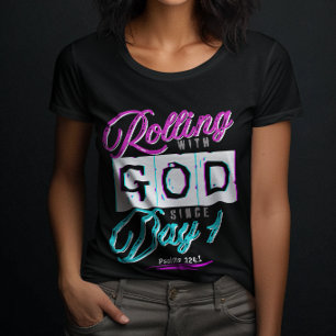 Camiseta Rodando con Dios - Creyentes Cristianos Para Mujer