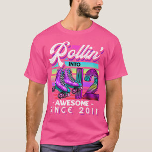 Camiseta Rodando hacia 12 Increíbles 12 Cumpleaños de Patin