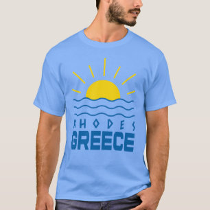 Camiseta Rodas Grecia Sol Y Mar Hombres Azul