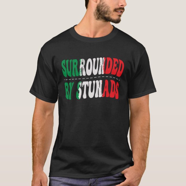 Camiseta Rodeado De Stunads Orgullo Italiano Bandera Ita (Anverso)