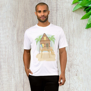 Camiseta Rodeadores de cabañas de playa tropical y palmeras