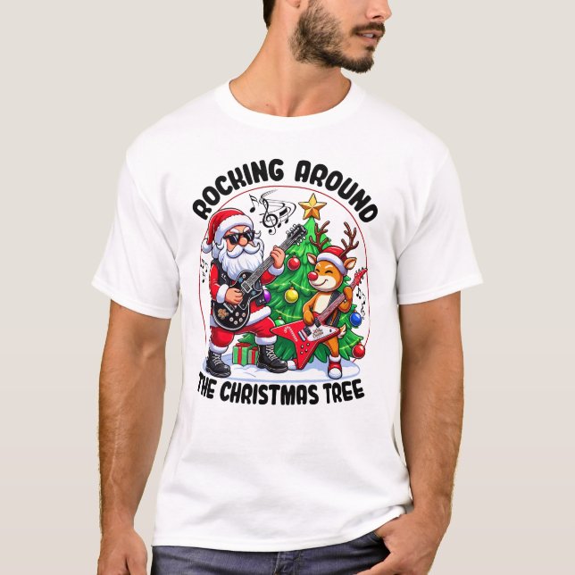 Camiseta Rodeando El Árbol De Navidad (Anverso)